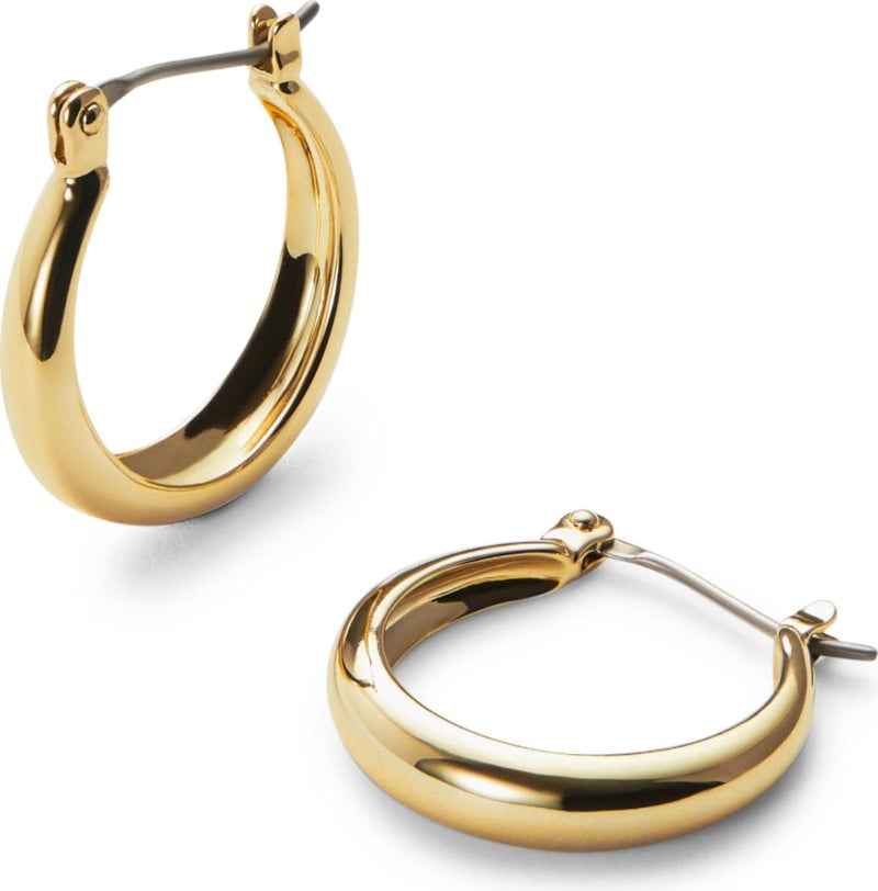 Tewiky Chunky Gold Hoop Earrings for Women, 14k Gold Plated Thick Triple Hoop Earrings Hypoallergenic Trendy Chunky Gold Hoops Earrings Dainty Jewelry Gifts for Women - Image 1